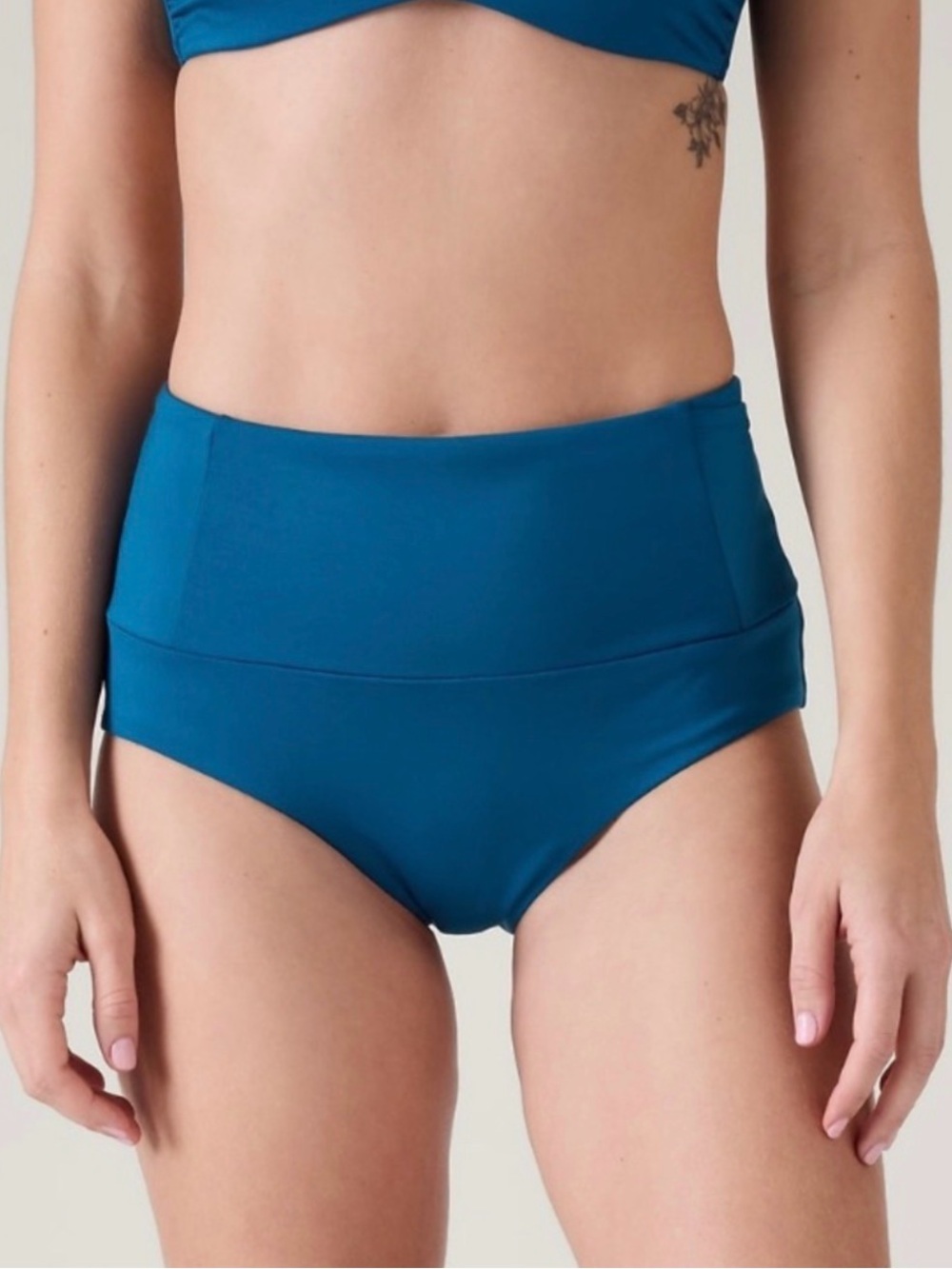 2 Piece Set Athleta Plunge Bikini Top + Ultra High Rise Pocket Bottom Lapis - Picture 5 of 16